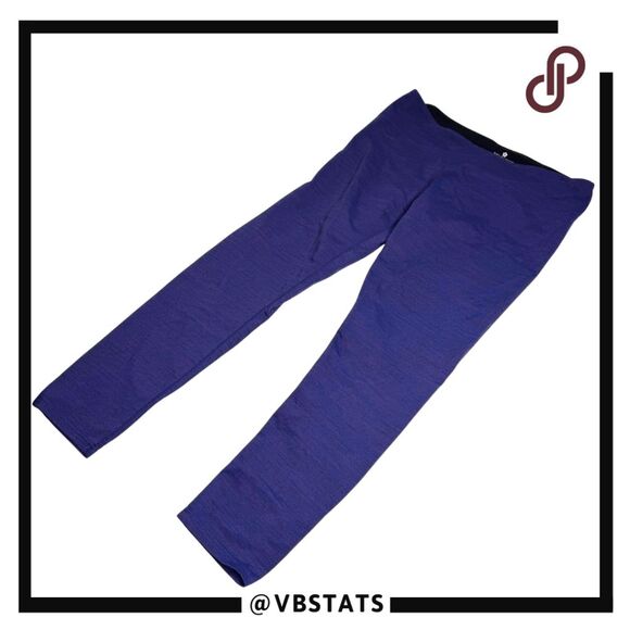 Tuff Athletics Womens Heather Mid-rise Workout Pull-on Crop Leggings Blue Large - Picture 1 of 8